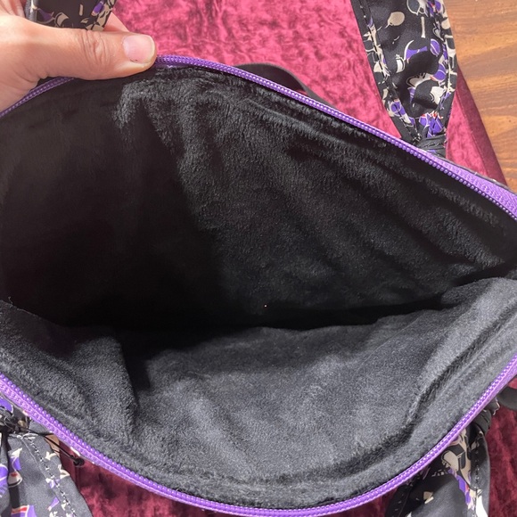 Floral Black and Purple Women's Bag - Picture 4 of 4